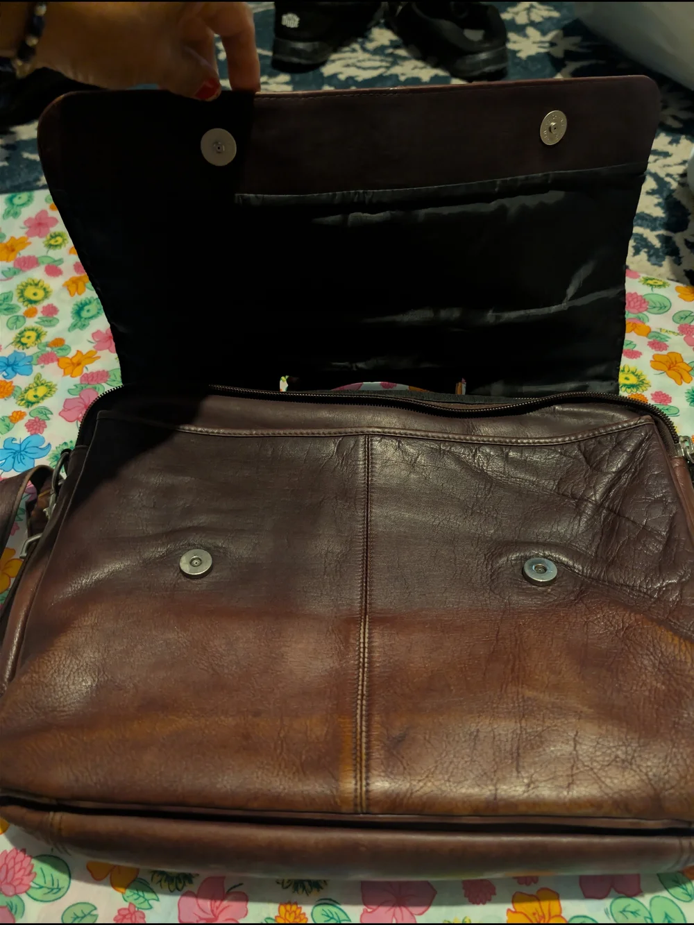 Latico. Brown Leather Messenger Bag - Men